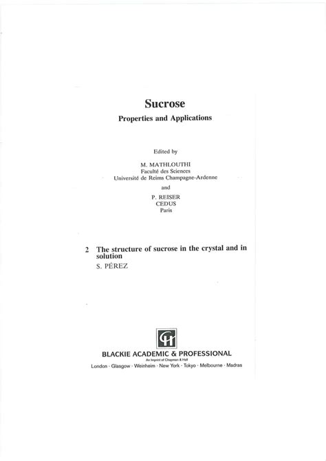 (PDF) The structure of sucrose in the crystal and in solution