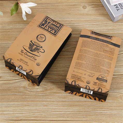 Low Minimum Order Cheap Retail Branded Flat Bottom Coffee Packaging