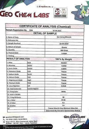 White Silica Quartz Powder For Glass Packaging Size Kg At