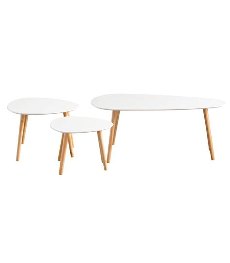 Tables Gigognes Laqu Es Blanc Lot De Je Commande Home