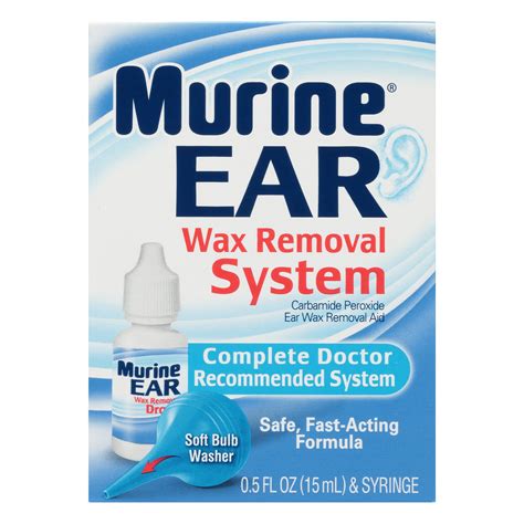 Murine Ear Wax Removal System, Syringe and 0.5 fl oz Ear Drops Bottle ...