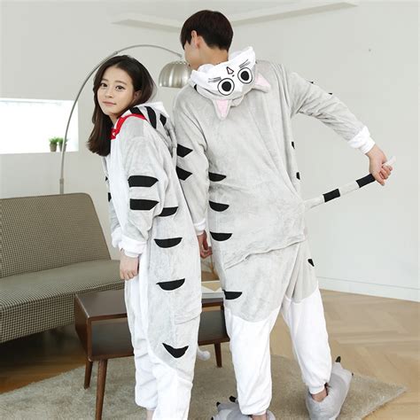 Anime Cute Fairy Tail Happy Cat Winter Pajamas Onesie Costume Chi Cat