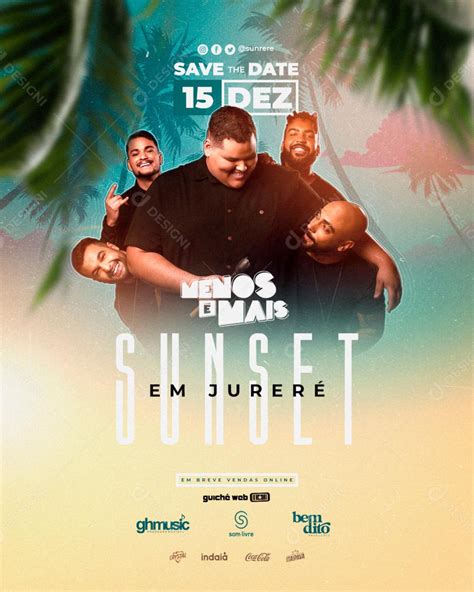 Flyer Evento Show Sunset Em Jurer Banda Artistas Menos O Mais Social