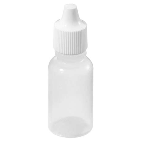 HTHL 100 Pcs Empty Eye Dropper Bottle Plastic Eye Liquid Screw Cap Lids