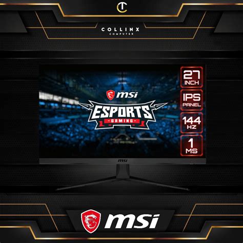 27 Inches MSI Optix G1 Frameless 144hz 1080p Ips Gaming Black Monitor