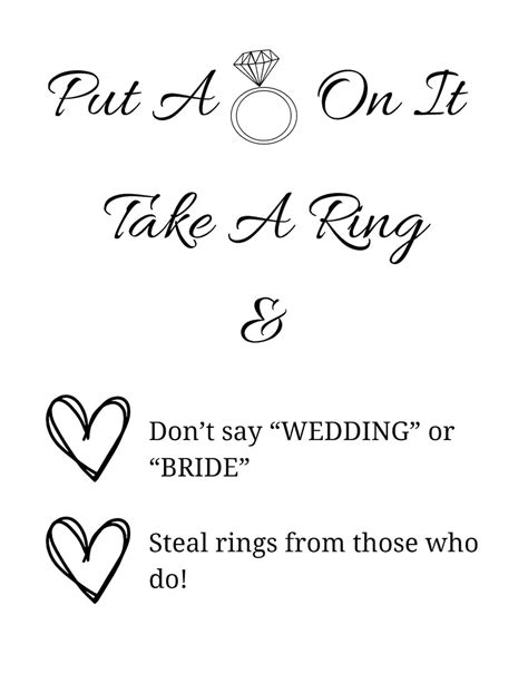 Bridal Shower Game Put A Ring On It Etsy