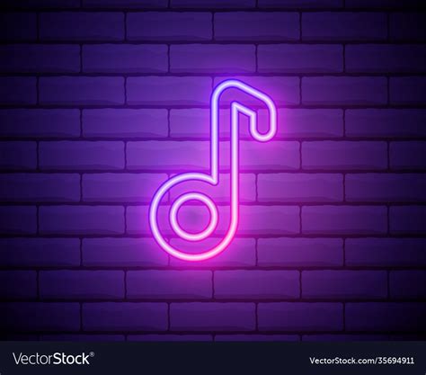 Music Note Neon Sign Party Disco Royalty Free Vector Image