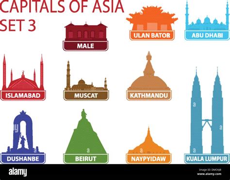 Capitals of Asia Stock Vector Image & Art - Alamy