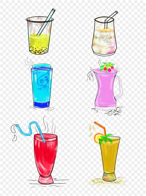 Bubble Milk Tea Clipart Hd Png Cartoon Milk Tea Hand Drawn Element Set