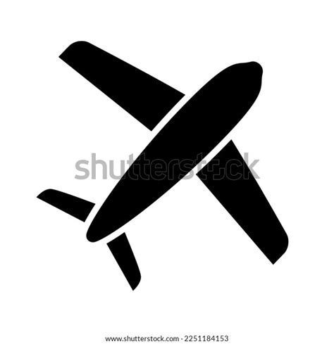 Silhouette Illustration Airplane Black White Icon Stock Vector (Royalty ...