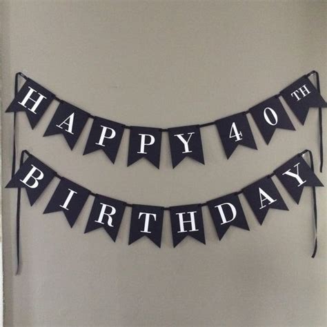 40th Birthday Banner Black and White Birthday Banner 50th | Etsy | 40th ...