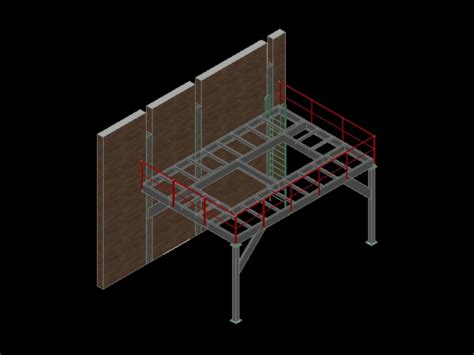 Plataforma Industrial En D En Autocad Cad Mb Bibliocad