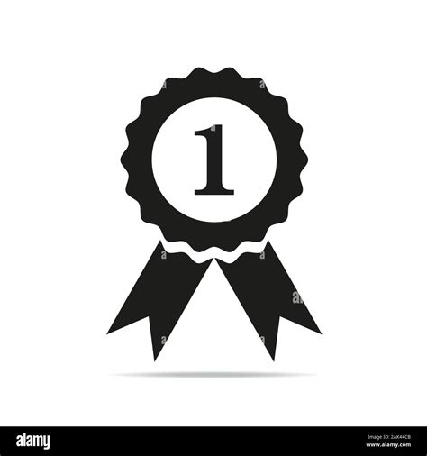 Number One Certified Award Badge Vector Icon Medal Stock Vector Image