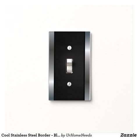 Cool Stainless Steel Border Black Silver Metal Light Switch Cover