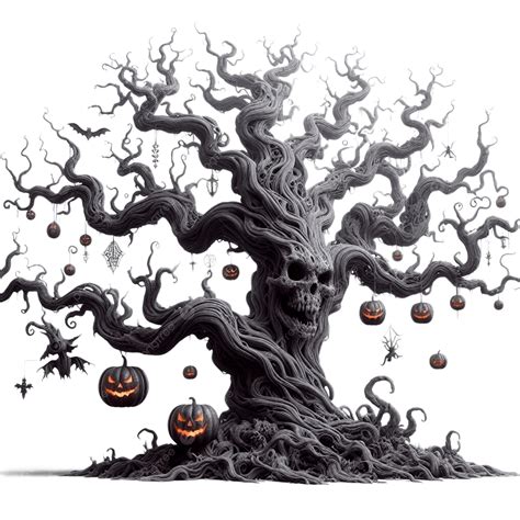 Halloween Spooky Tree, Haunted Tree, Creepy Halloween Tree PNG