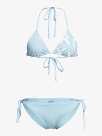 Beach Classics Tie Side Triangle Bikini Set For Women Roxy