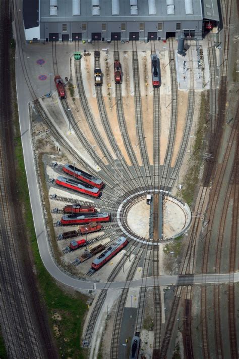 N Rnberg Von Oben Gleisanlagen Am Rundschuppen Triebfahrzeughalle