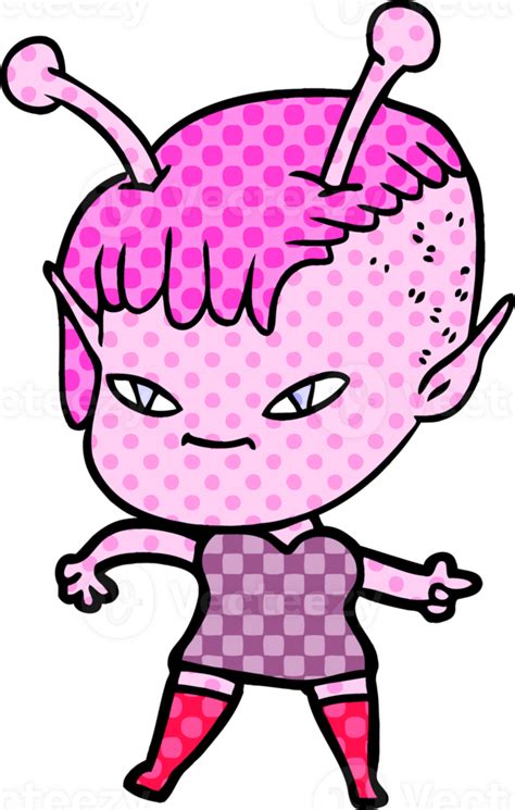 Cute Cartoon Alien Girl 39850096 Png