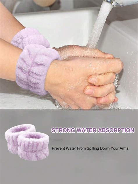 Face Washing Wristbands1pc Purple Absorbent Wristband For Washing Face