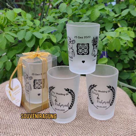 Jual GELAS LU JAMU DOVE SABLON KEMAS MIKA Shopee Indonesia