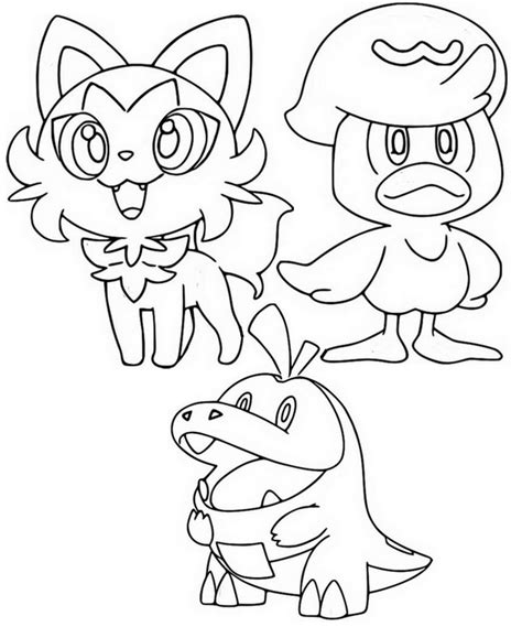 Coloring Page Pok Mon Scarlet And Violet Sprigatito Fuecoco Quaxly