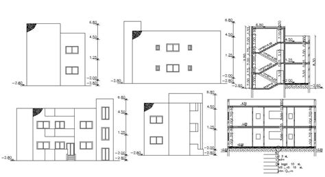 1500 Sq Ft House Building Sectional Elevation Design Cadbull Porn Sex