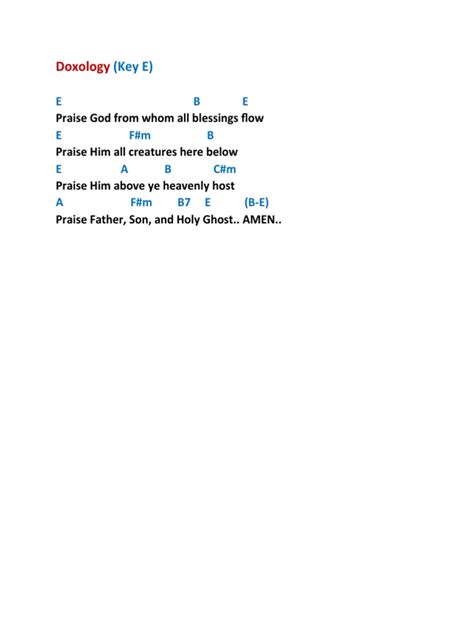 Doxology (Key E) | PDF