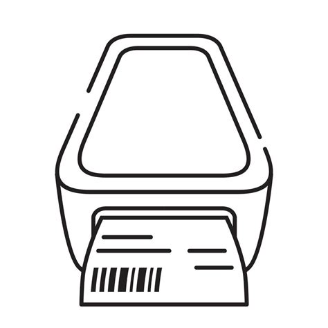 Icon bar code printer.Label printer Vector flat Check print.Cash machine.Outline line icon ...