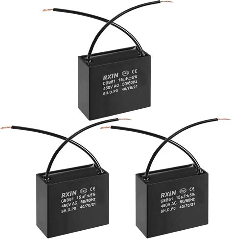 Uxcell 10uF 250V AC Wires CBB61 Ceiling Fan Capacitor Pack