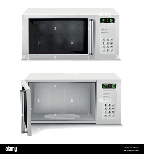 Vector D Realistic Microwave Oven With Digital Display Front View