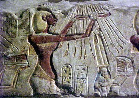 Coloured Relief Of King Akhenaten Making An Offering To His