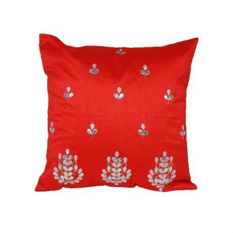 Silk Gotta Patti Leaf Flower Cushion Cover At Rs 230piece Silk