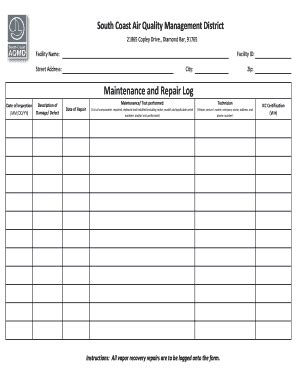 Repair Log Fill Online Printable Fillable Blank PdfFiller