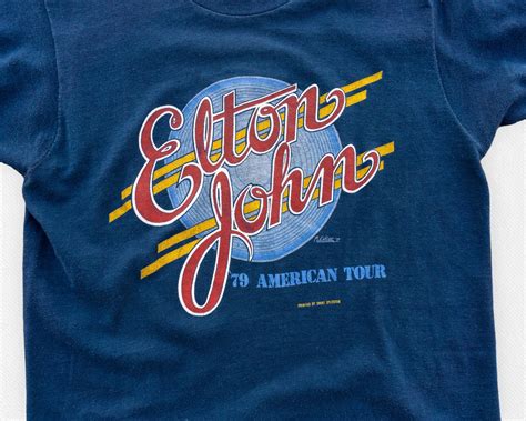 70s Vintage Elton John Tour T Shirt 70s Elton John Concert Shirt Etsy