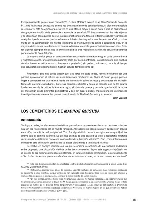 Pdf Los Cementerios De Madinat Qurtuba