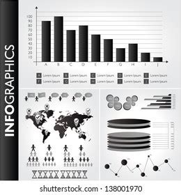 black white infographic set stock vector royalty