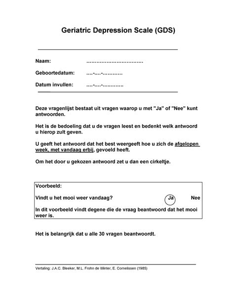 Gds 30 Meetinstr Geriatric Depression Scale Geriatric Depression