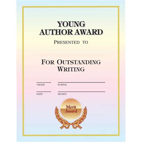 DY30 Young Author Certificate - Barebooks