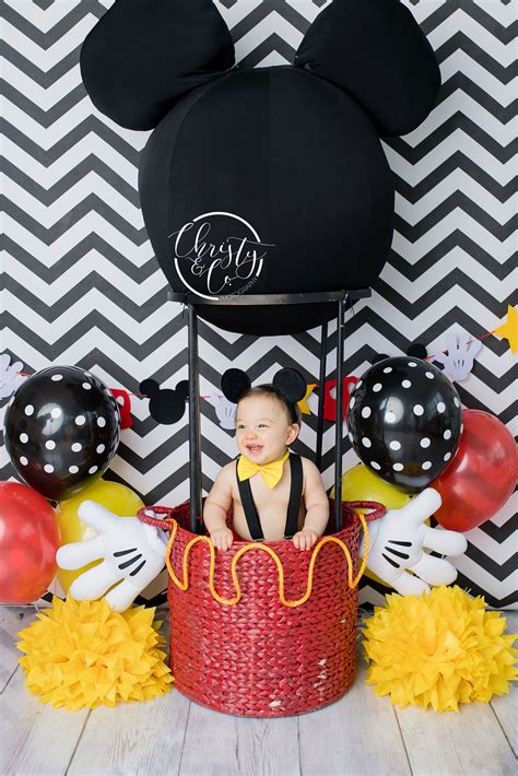 Mickey Mouse Cake Smash First Birthday Session Christy And Co