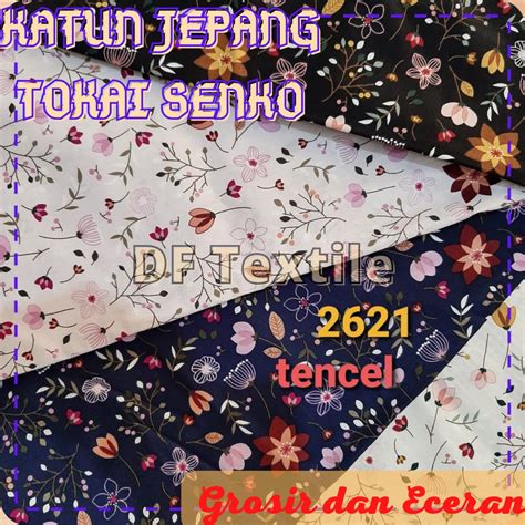 Jual Kain Katun Jepang Motif Bunga Tjd Jn Japan Design Tokai Senko