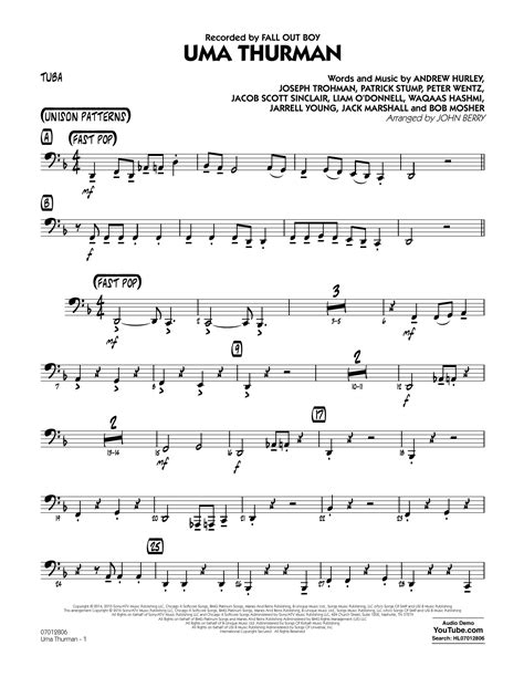 Uma Thurman Tuba By John Berry Sheet Music For Jazz Ensemble At Sheet