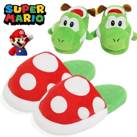 Fleur Cannibale Super Mario Bros Yoshi Pantoufles D Hiver En