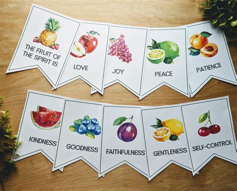 Fruit of the Spirit Banner Printable Sign Sunday School - Etsy