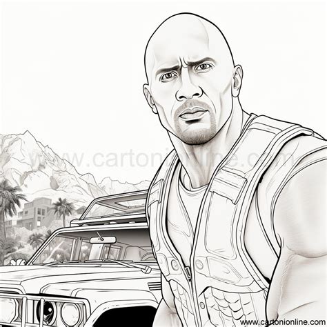 Ausmalbilder Luke Hobbs Dwayne Johnson Von Fast And Furious