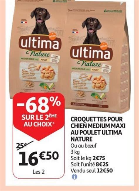 Ultima Nature Croquettes Pour Chien Medium Maxi Au Poulet Promotie Bij