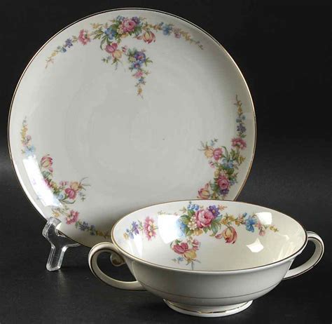 HWC5 Footed Cream Soup Bowl Saucer Set By HW Germany Czech