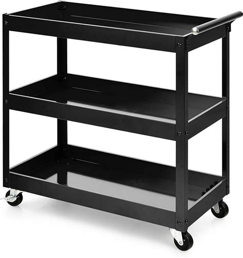 Happytools 3 Tier Rolling Cart 330 Lbs Capacity Utility Cart With 4