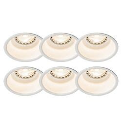 Set Of 5 Recessed Spotlights White Incl LED 3 Step Dimmable Mio