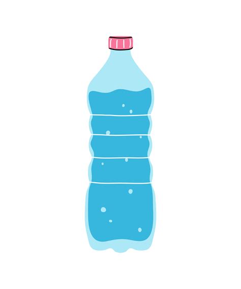 Bottle of clean mineral water clipart in flat line modern style ...