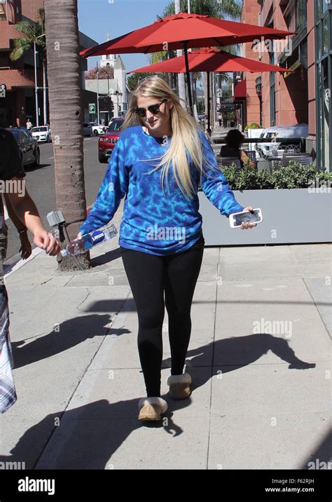 All About That Bass Singer Meghan Trainor Spotted Out In Beverly Hills Wearing Slippers